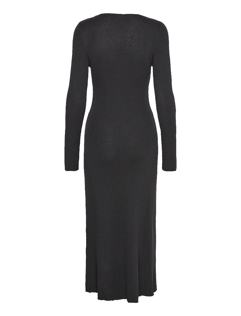 Selected - SLFLURA LUREX LS KNIT DRESS - stickade klänningar - black - 2