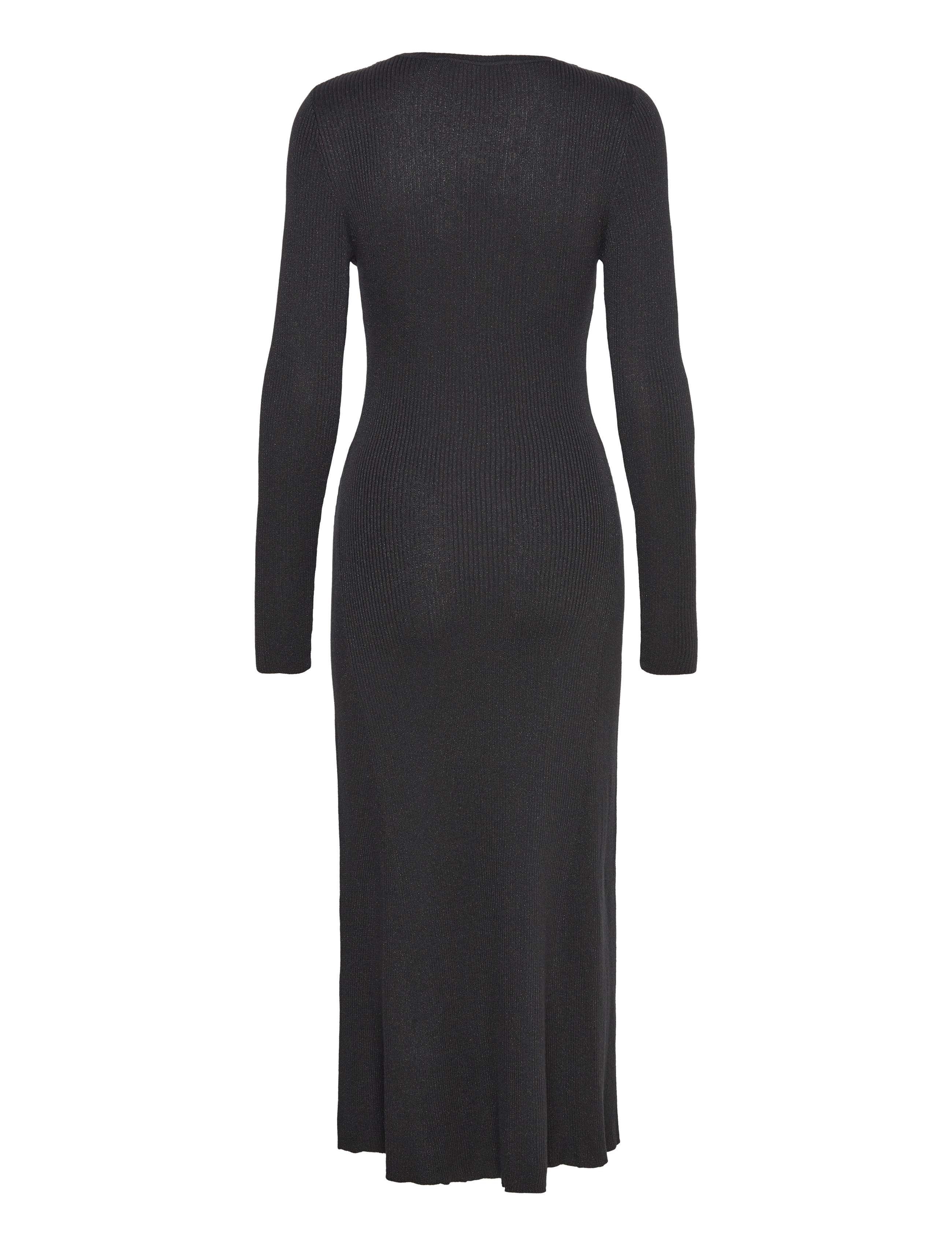 Selected - SLFLURA LUREX LS KNIT DRESS - megztos suknelės - black - 2