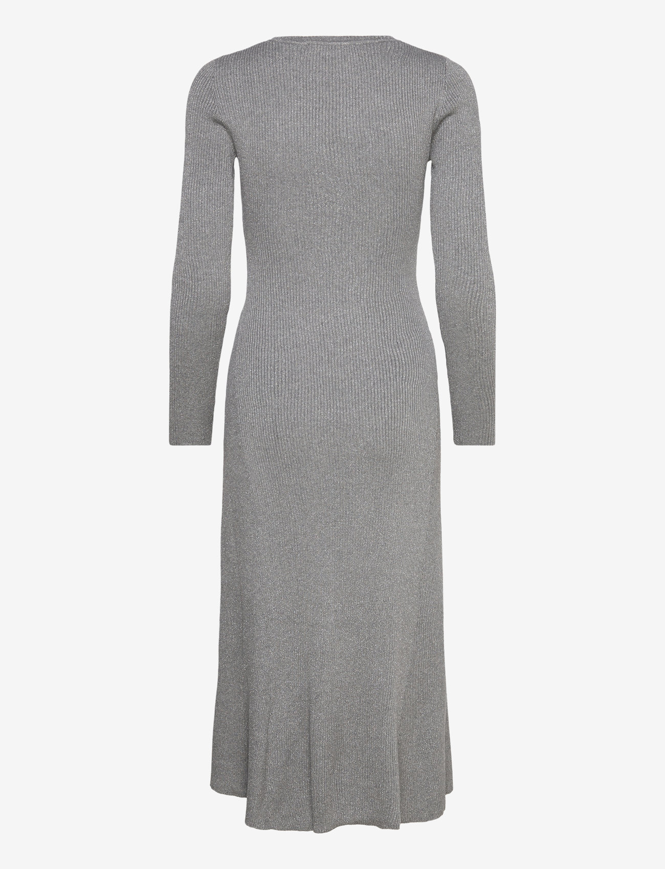 Selected - SLFLURA LUREX LS KNIT DRESS - strikkjoler - medium grey melange - 2
