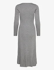 Selected Femme - SLFLURA LUREX LS KNIT DRESS - stickade klänningar - medium grey melange - 1
