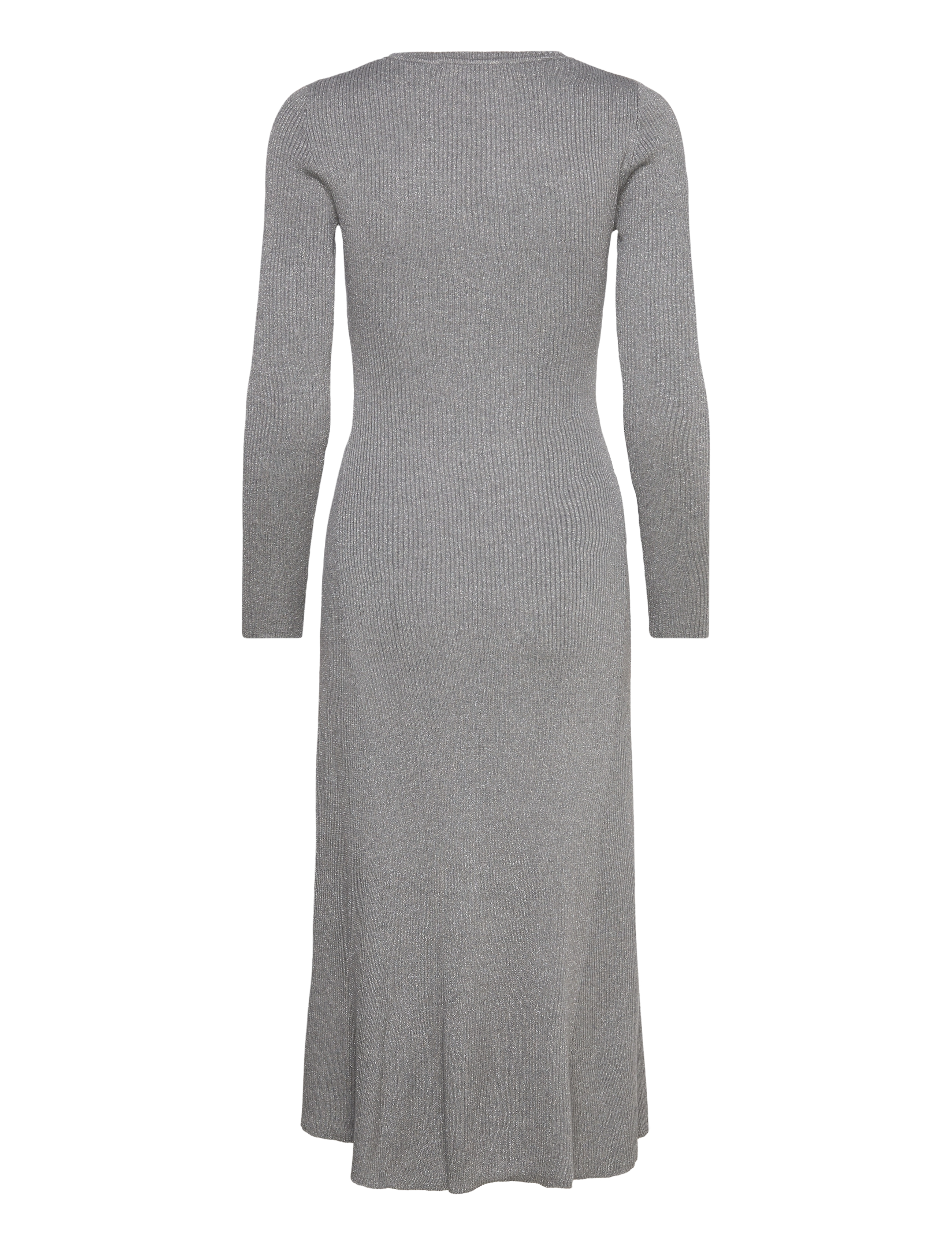 Selected - SLFLURA LUREX LS KNIT DRESS - midi-kleider - medium grey melange - 2