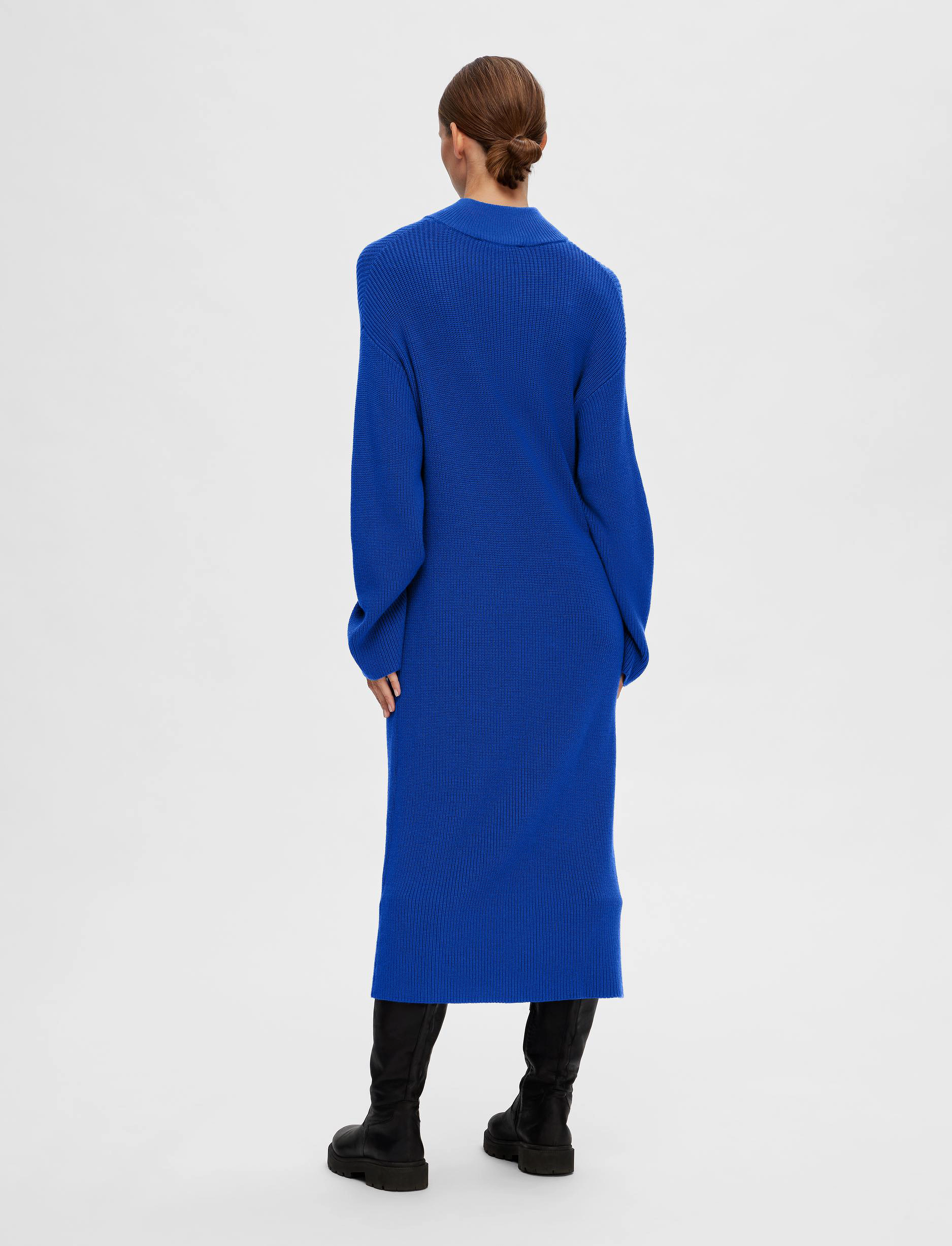 Selected - SLFKAMMA HALF ZIP LS KNIT DRESS CAMP - strickkleider - surf the web - 3
