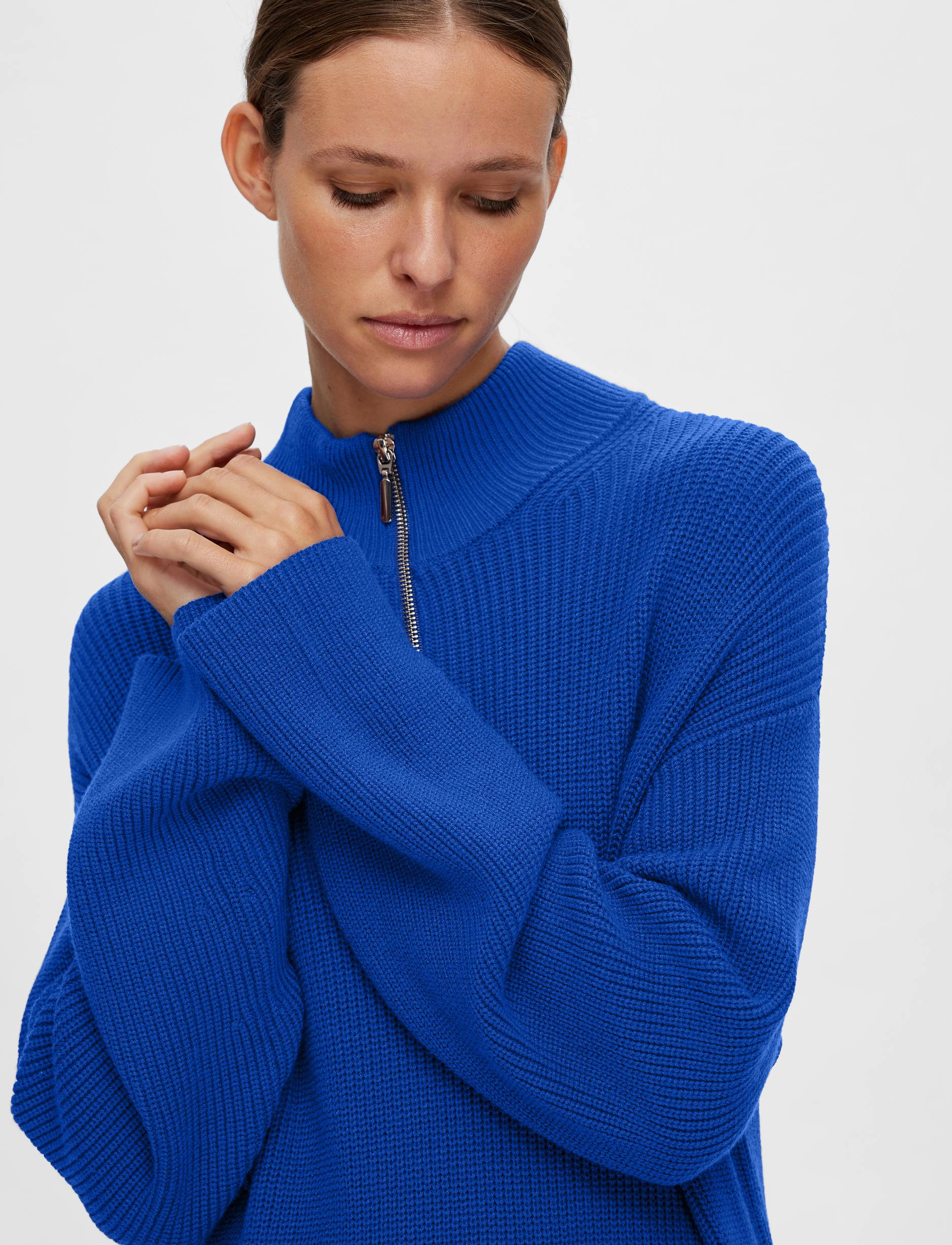 Selected - SLFKAMMA HALF ZIP LS KNIT DRESS CAMP - strickkleider - surf the web - 5