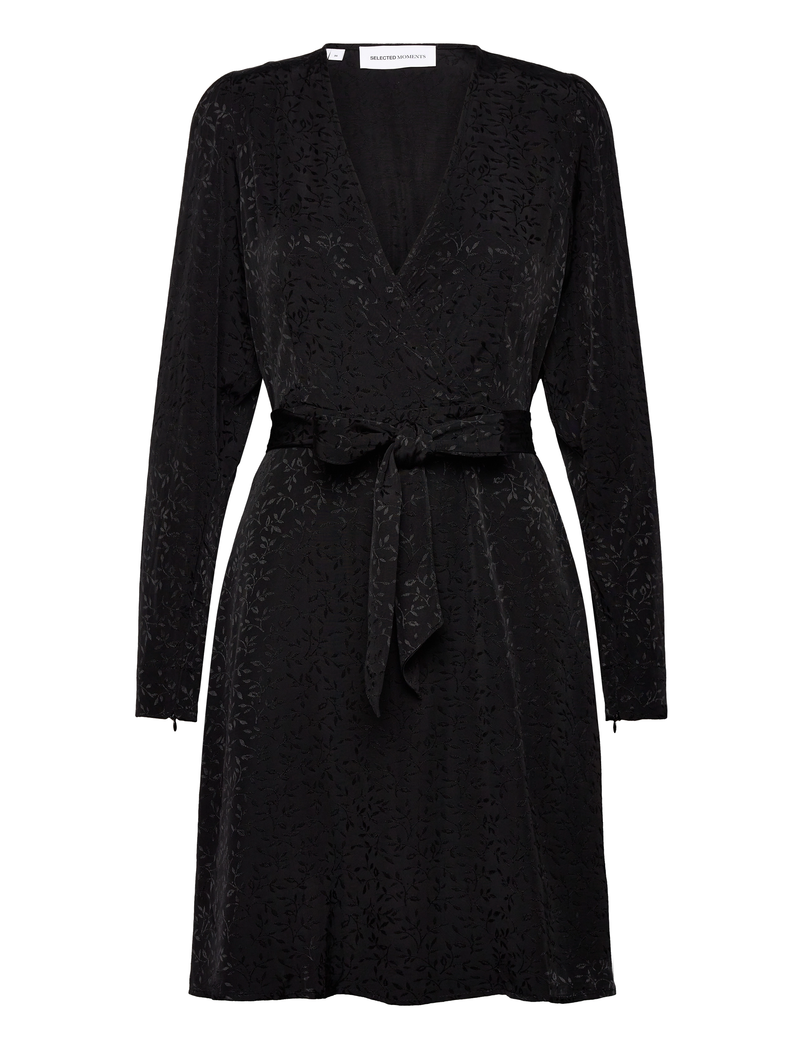 Selected SLFCELESTE LS SHORT DRESS B - Wickelkleider - BLACK / black