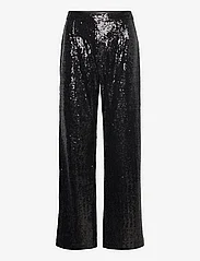 Selected Femme - SLFALAIA HW LONG SEQUINS PANT B - bukser med brede ben - black - 0