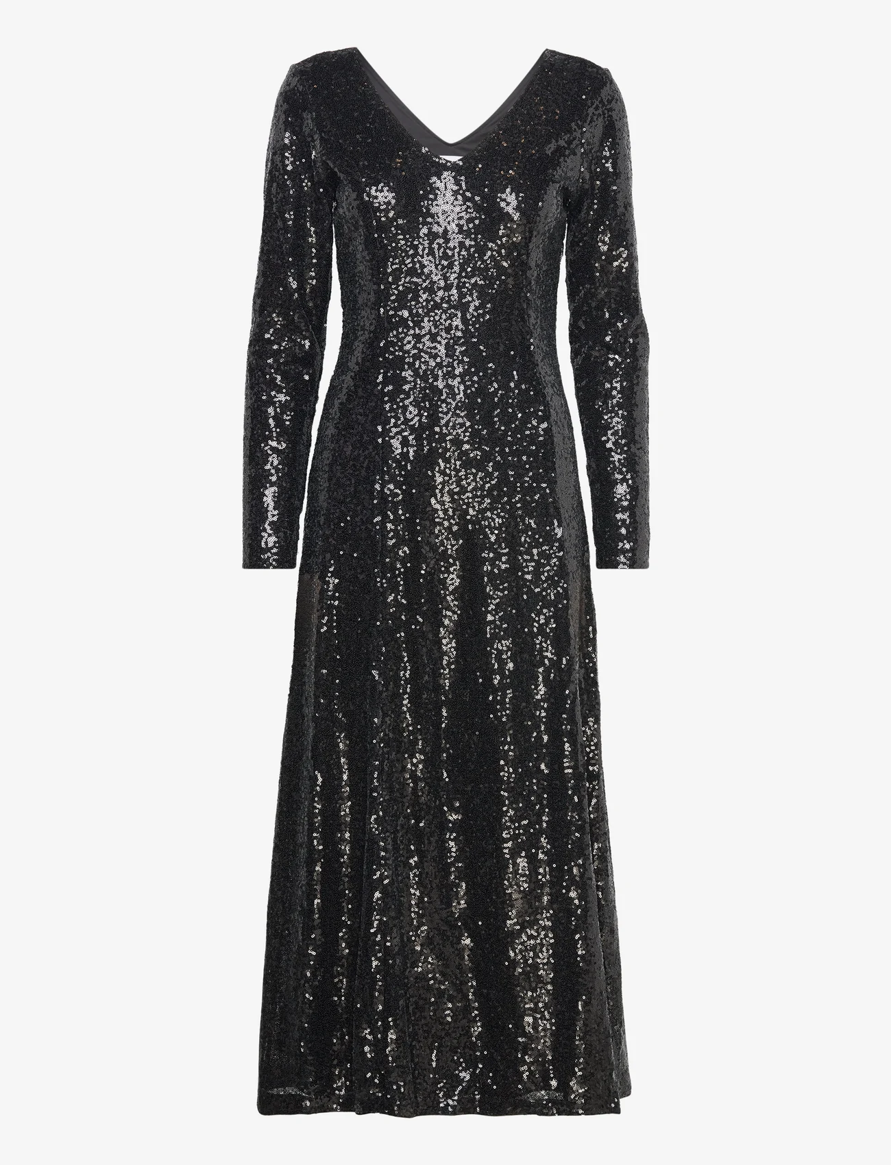 Selected Femme - SLFALAIA LS MIDI SEQUINS DRESS B - ballīšu apģērbs par outlet cenām - black - 0