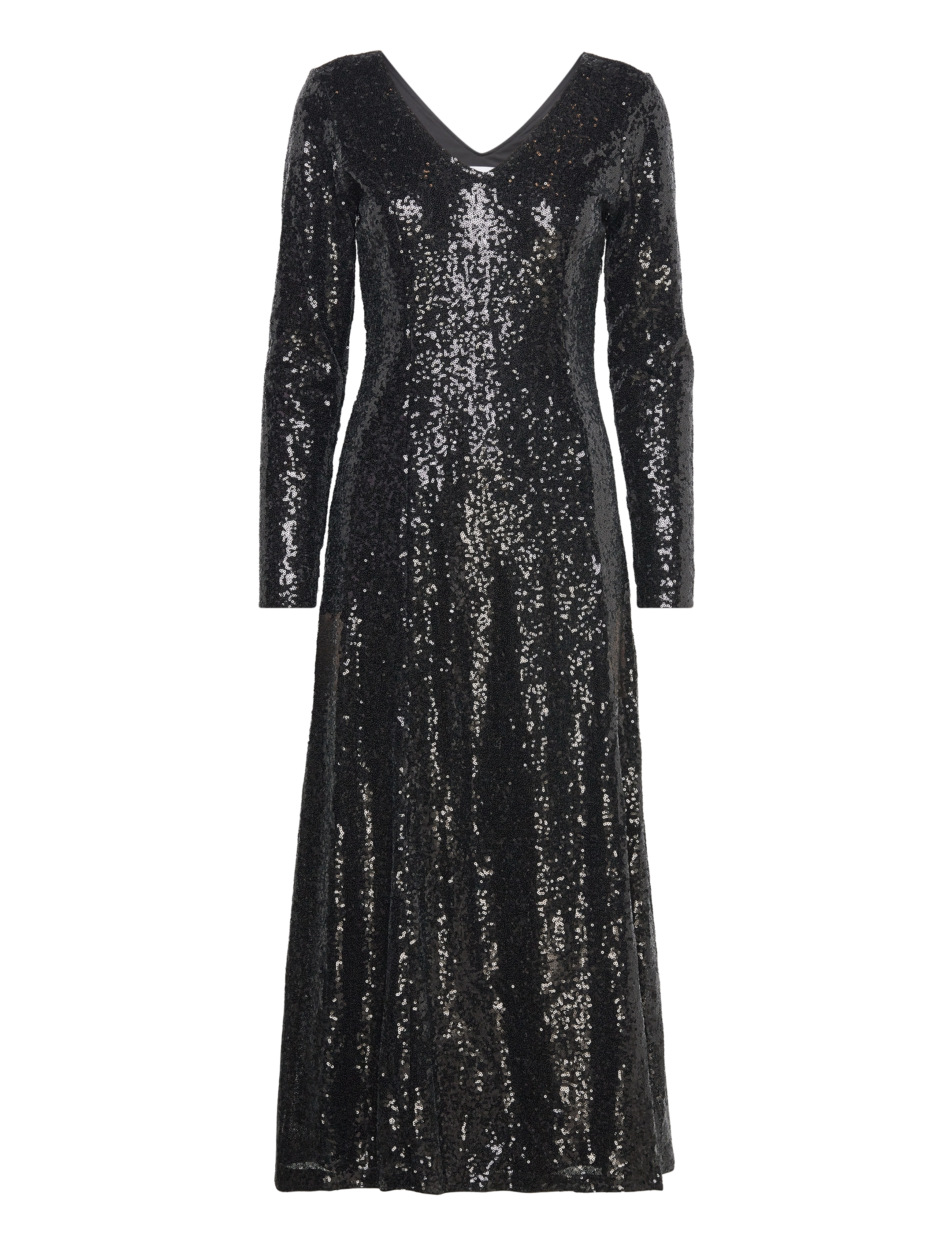Selected - SLFALAIA LS MIDI SEQUINS DRESS B - pailletkjoler - black - 1