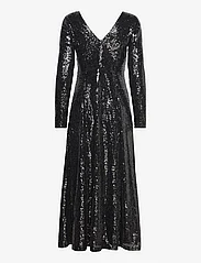 Selected Femme - SLFALAIA LS MIDI SEQUINS DRESS B - festkläder till outletpriser - black - 1