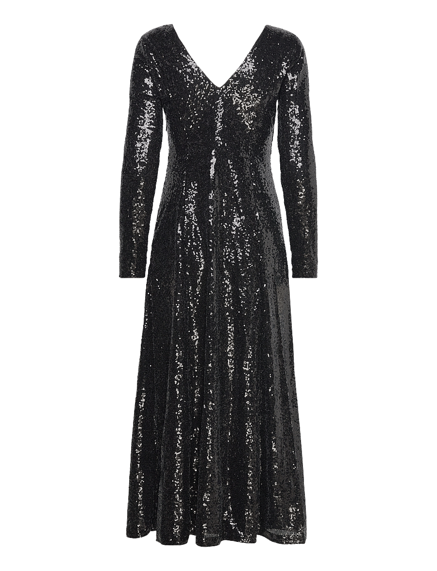 Selected - SLFALAIA LS MIDI SEQUINS DRESS B - pailletkjoler - black - 2