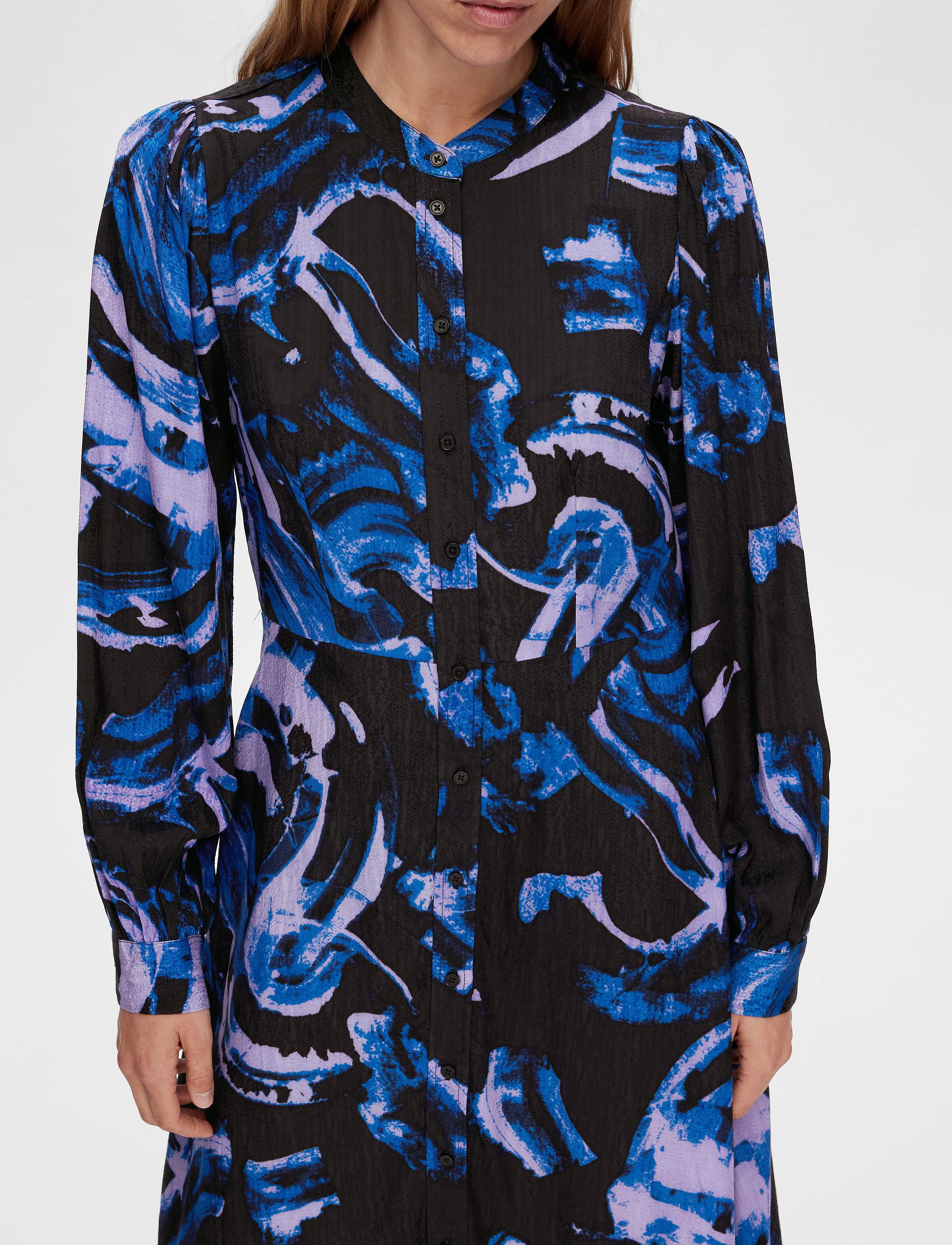 Selected - SLFCENDELA LS MIDI SHIRT DRESS B - skjortekjoler - black - 5