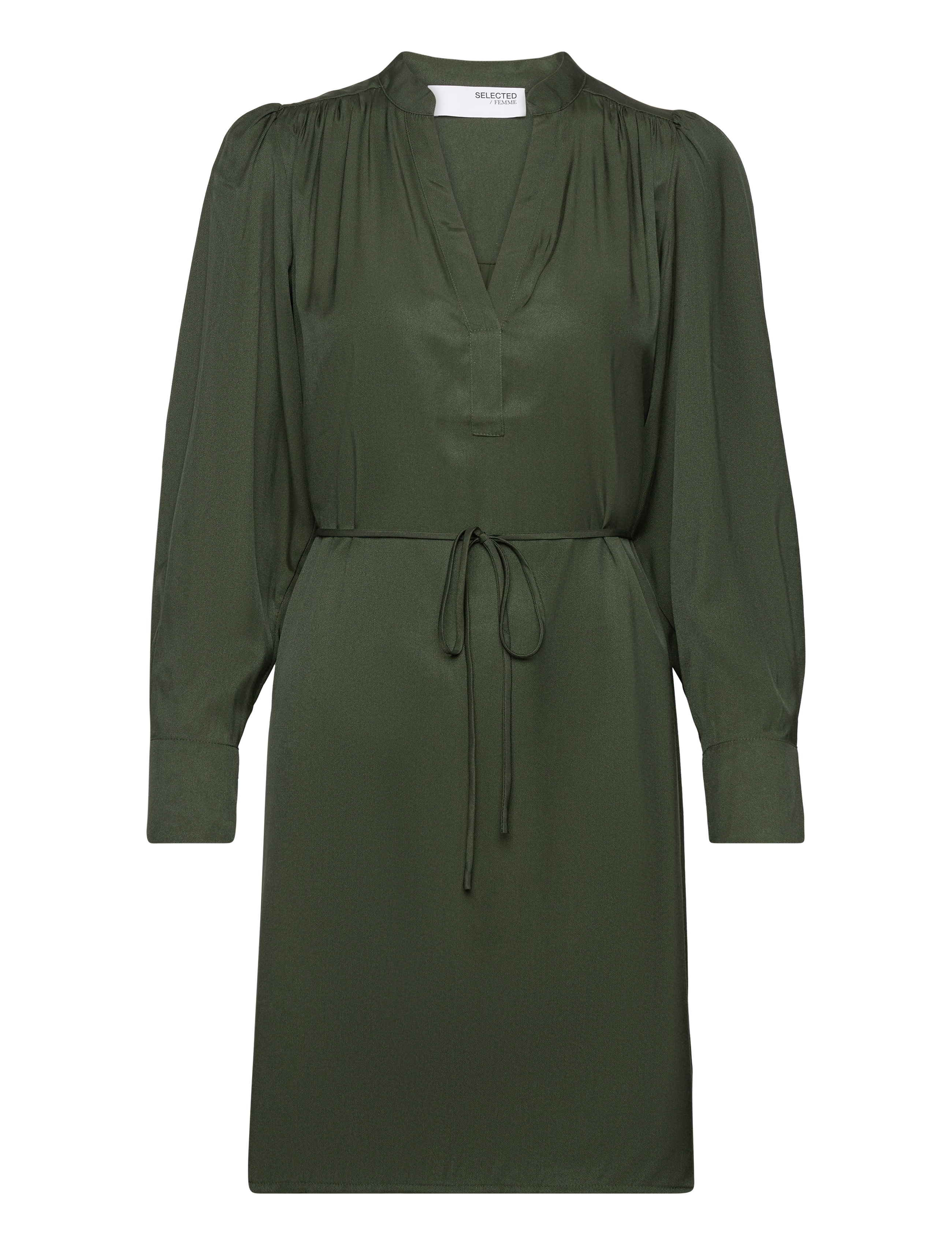 Selected SLFKASSANDRA LS SHORT DRESS B - Kläder - DUFFEL BAG / green