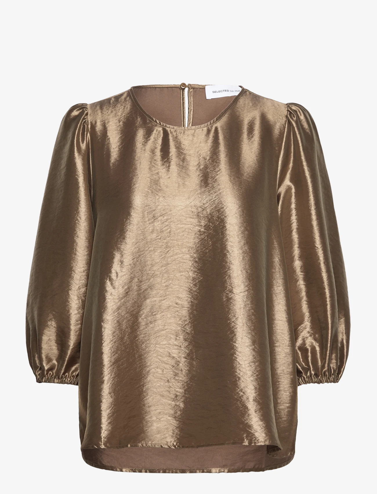Selected Femme - SLFSILVA 3/4 TOP B - bluzki z długimi rękawami - gold colour - 0