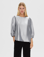 Selected Femme - SLFSILVA 3/4 TOP B - bluzki z długimi rękawami - silver - 2
