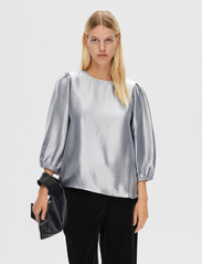 Selected Femme - SLFSILVA 3/4 TOP B - blouses met lange mouwen - silver - 6