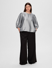 Selected Femme - SLFSILVA 3/4 TOP B - blouses met lange mouwen - silver - 7