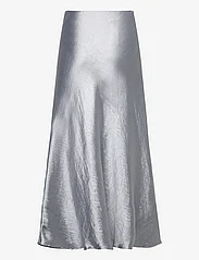 Selected Femme - SLFSILVA-LENA HW MIDI SKIRT B - satin skirts - silver - 1