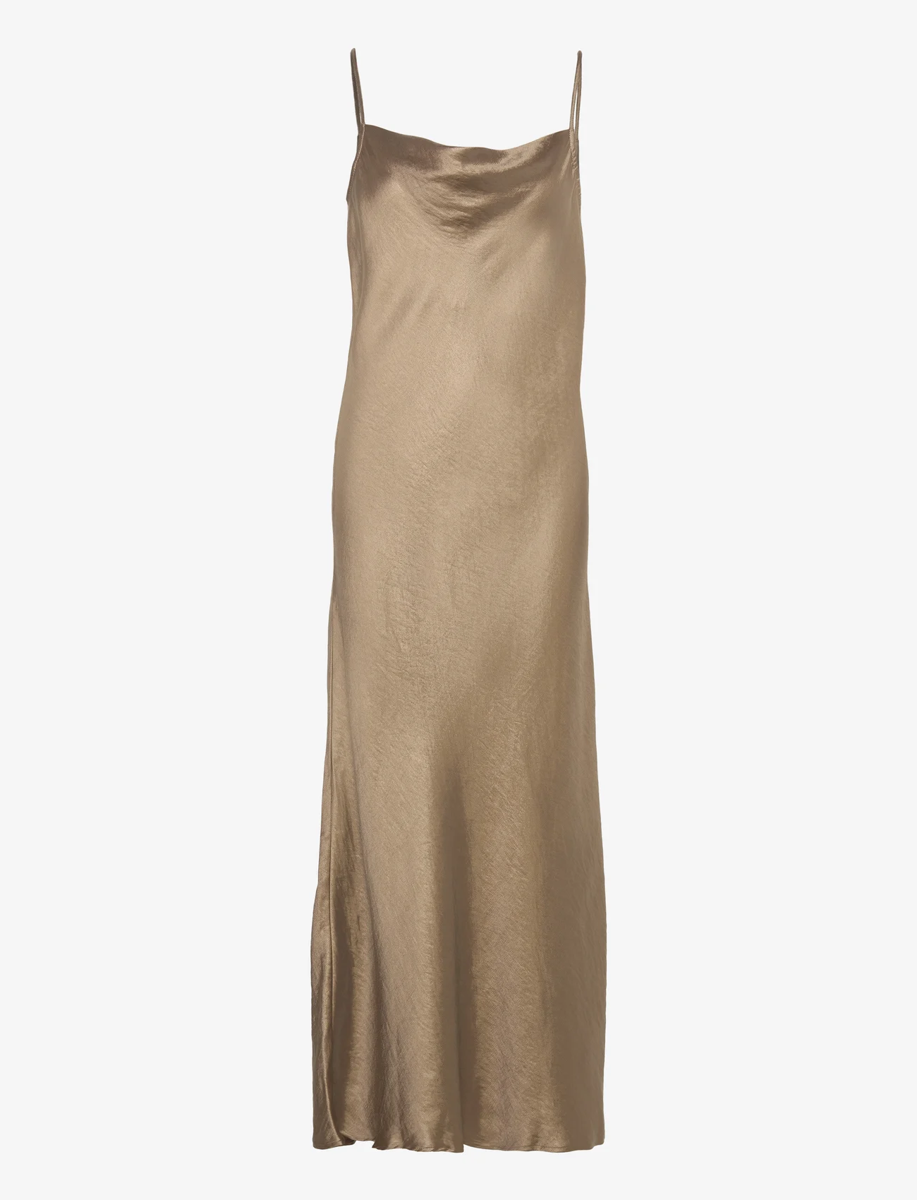 Selected Femme - SLFSILVA ANKLE STRAP DRESS B - slip kleitas - gold colour - 0