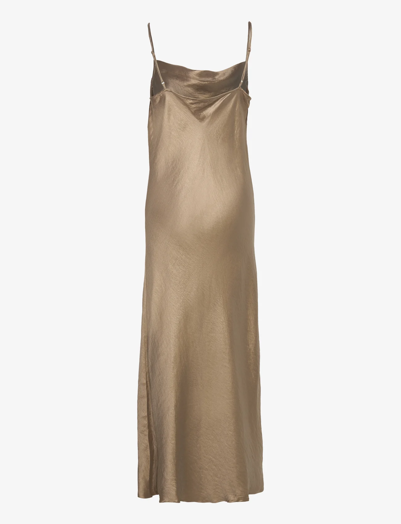 Selected Femme - SLFSILVA ANKLE STRAP DRESS B - slipklänningar - gold colour - 1