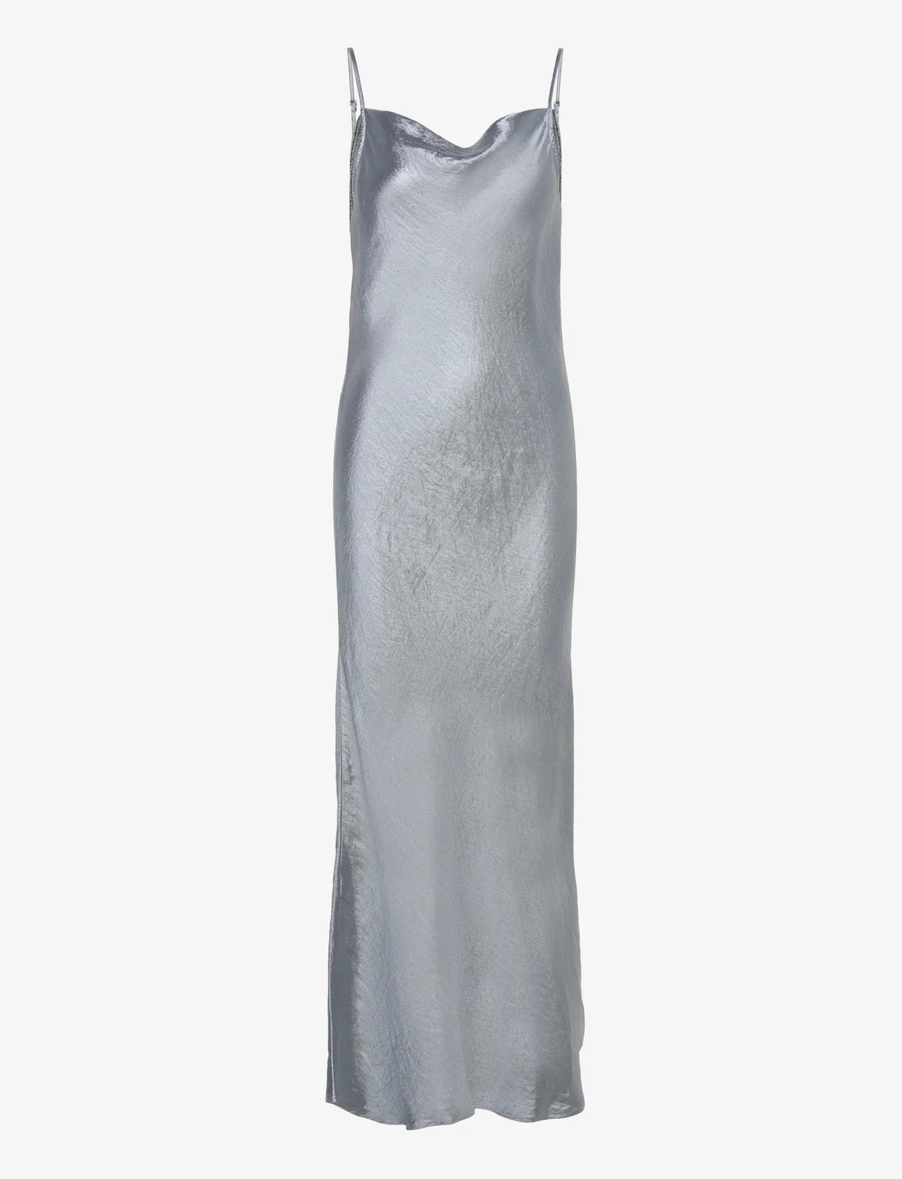 Selected Femme - SLFSILVA ANKLE STRAP DRESS B - sukienki na ramiączkach - silver - 0