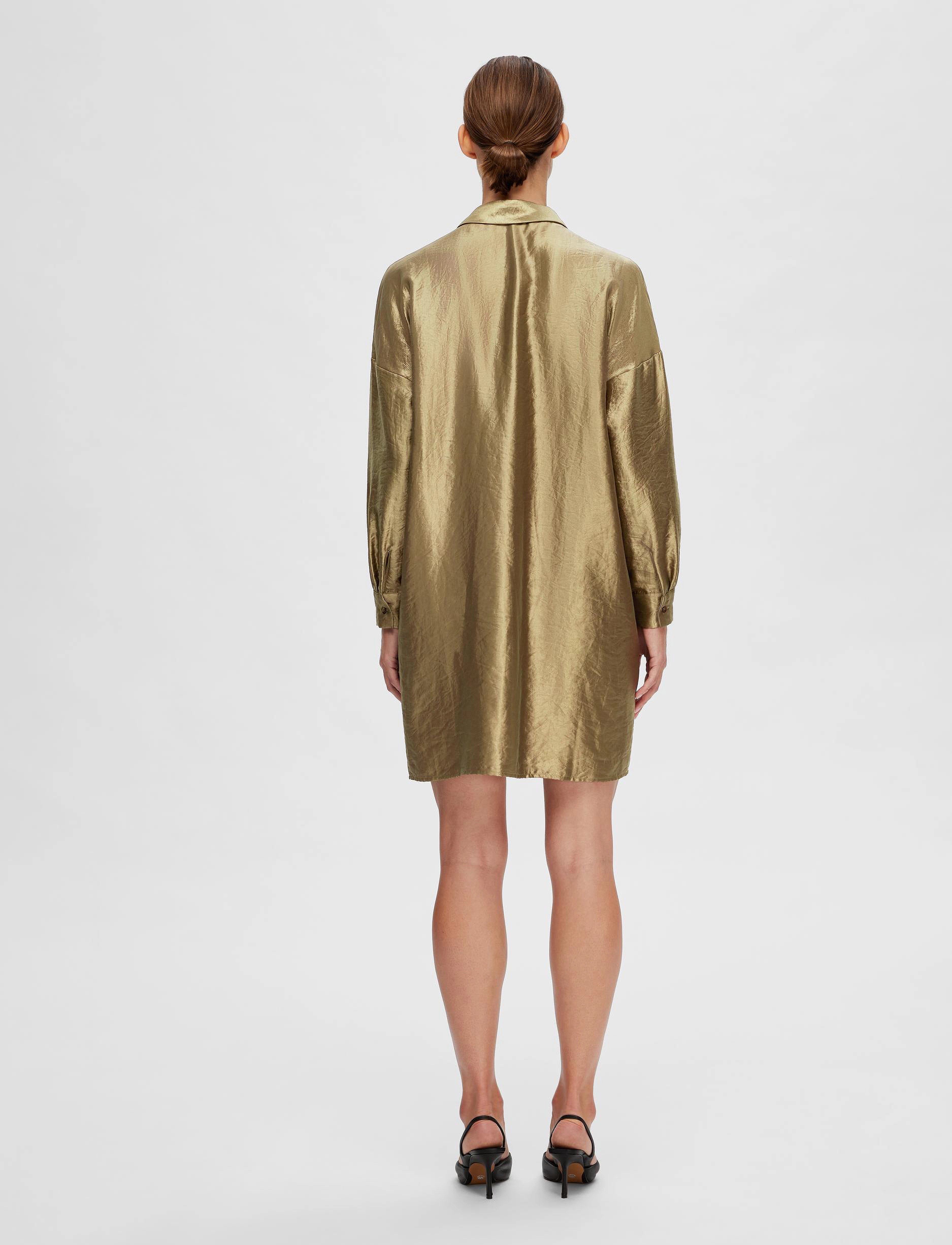 Selected - SLFSILVA-TONIA LS SHIRT DRESS B - hemdkleider - gold colour - 3