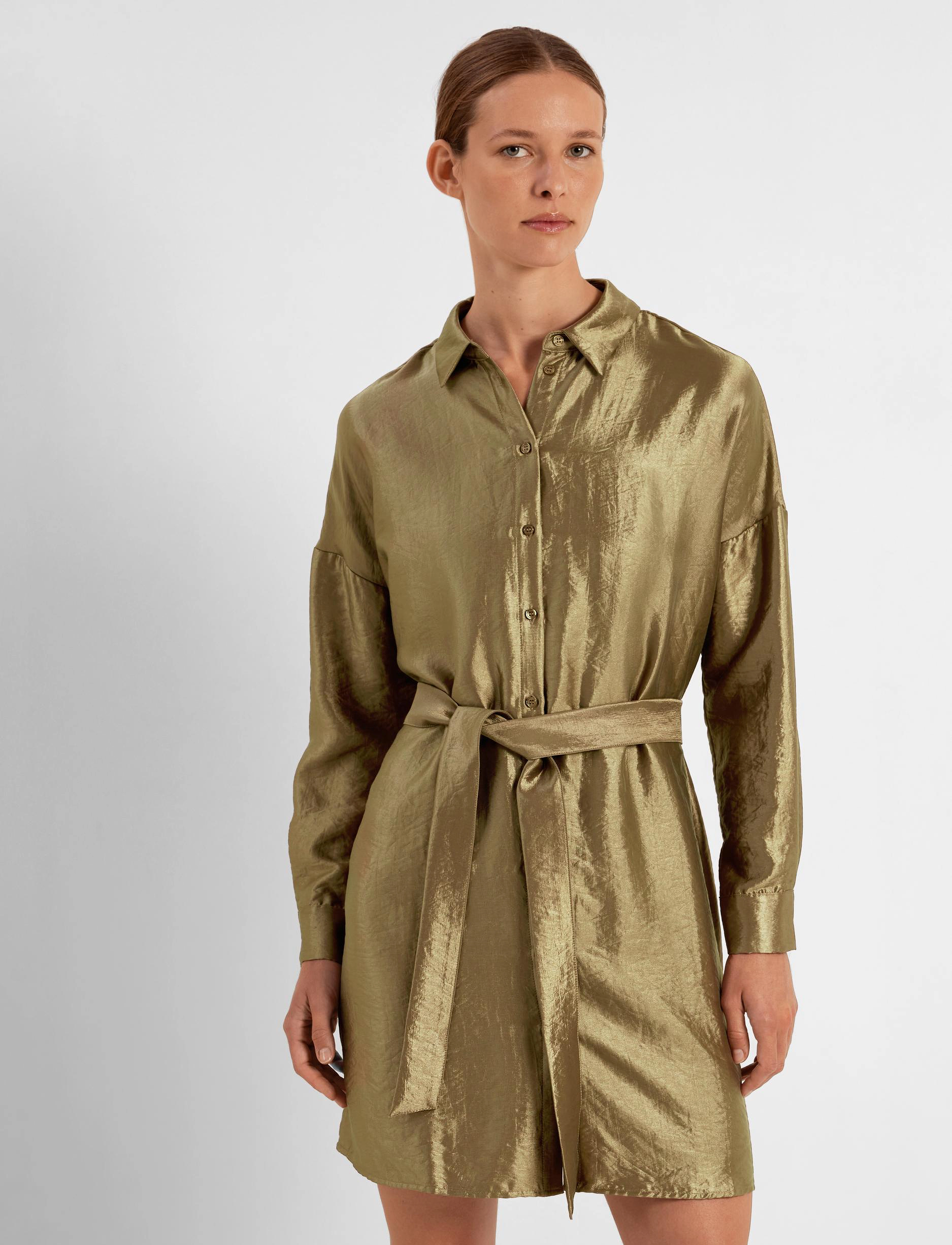Selected - SLFSILVA-TONIA LS SHIRT DRESS B - hemdkleider - gold colour - 4
