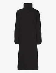 Selected Femme - SLFBLOOMIE LS KNIT DRESS HALF ZIP - adītas kleitas - black - 1