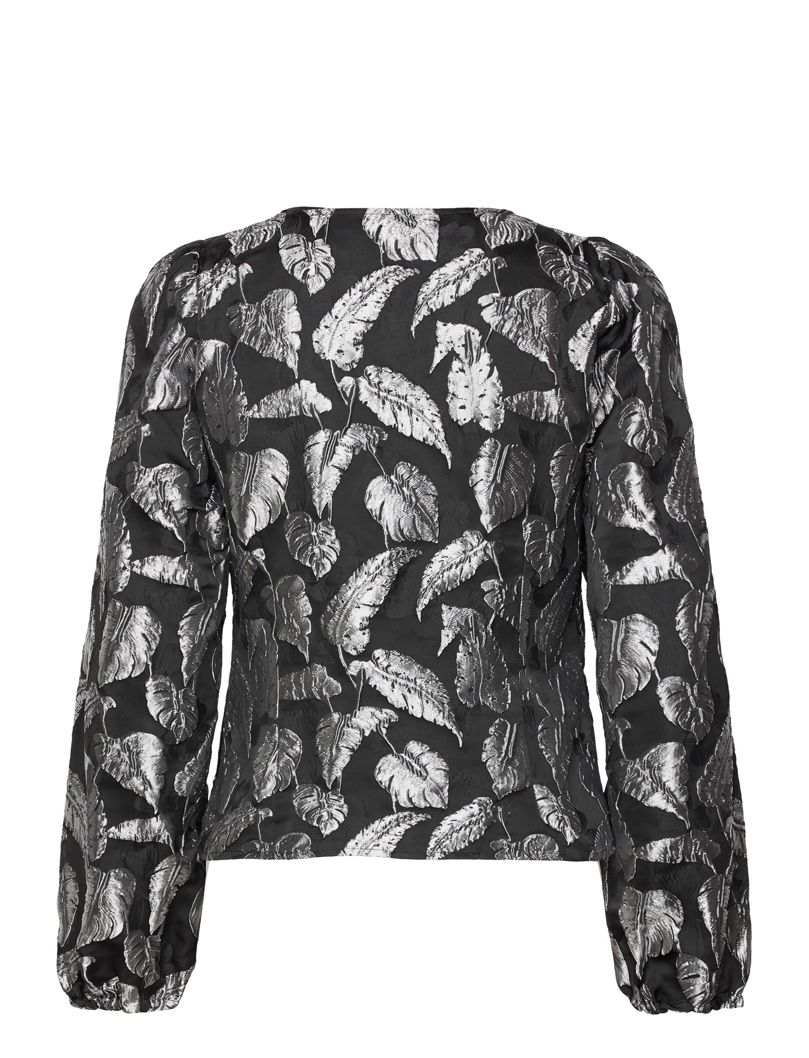 Selected - SLFPAULA SILVER LEAF LS TOP B - langærmede bluser - silver - 2