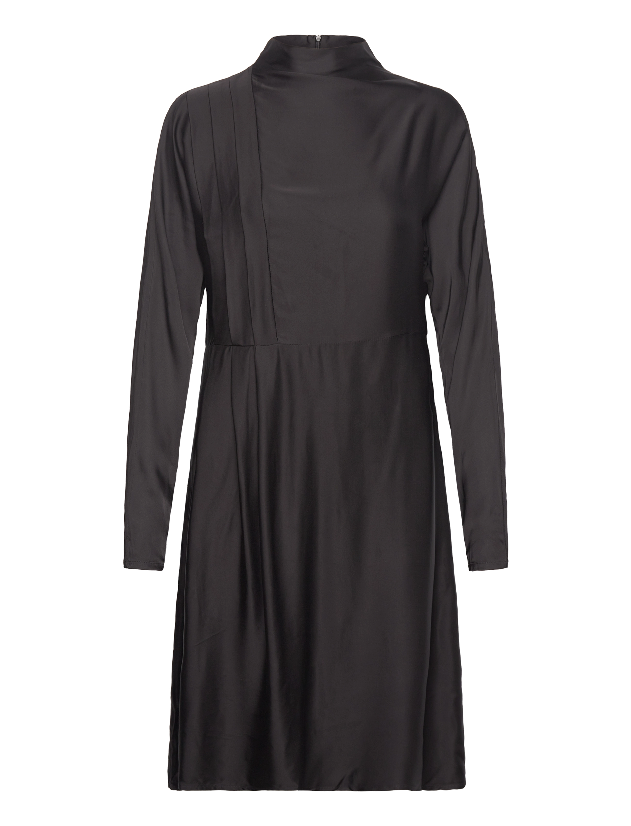 Selected SLFALANA LS SHORT SATIN DRESS B - Korta klänningar - BLACK / black
