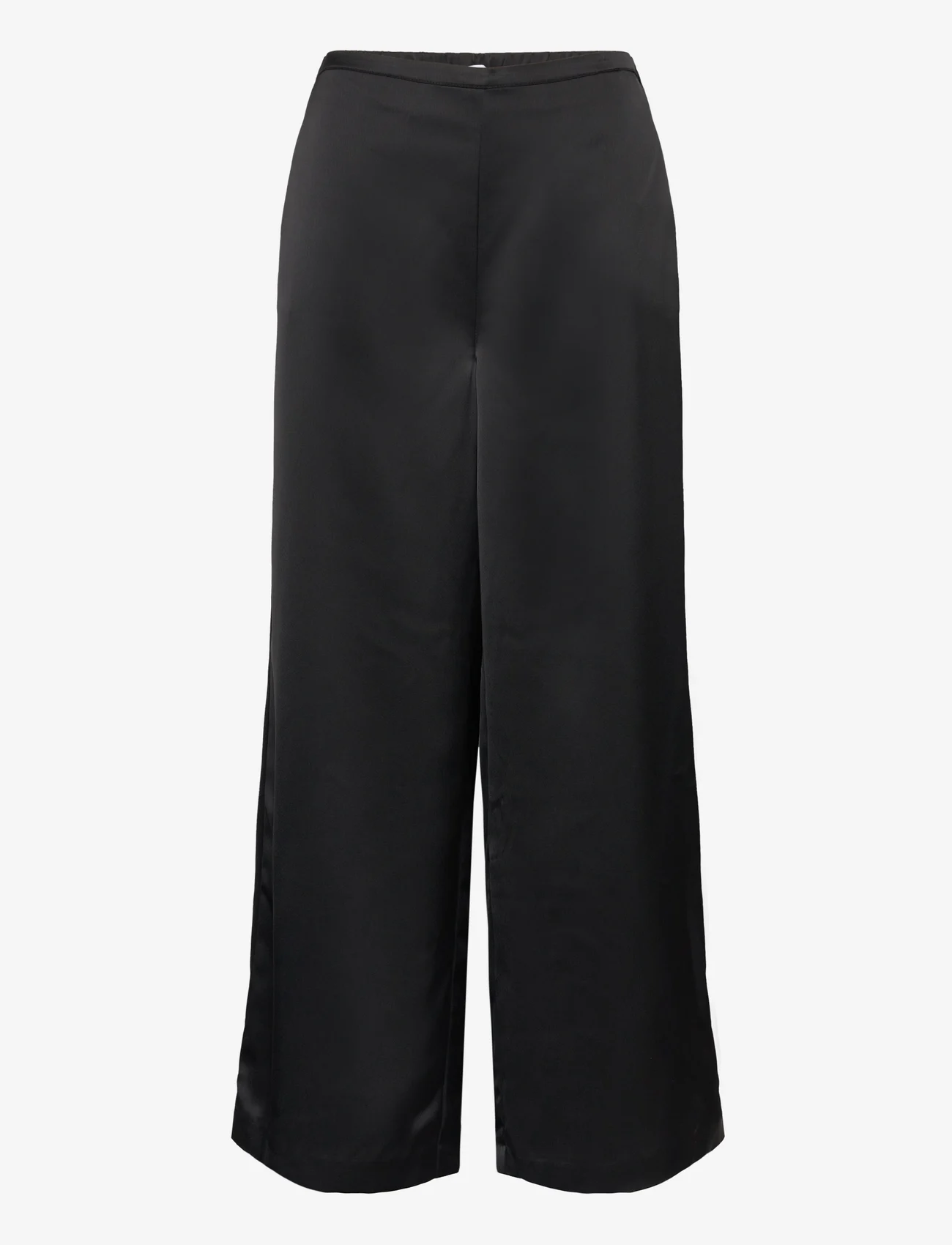 Selected Femme - SLFTASJA HW EXTRA WIDE PANT - bukser med brede ben - black - 0