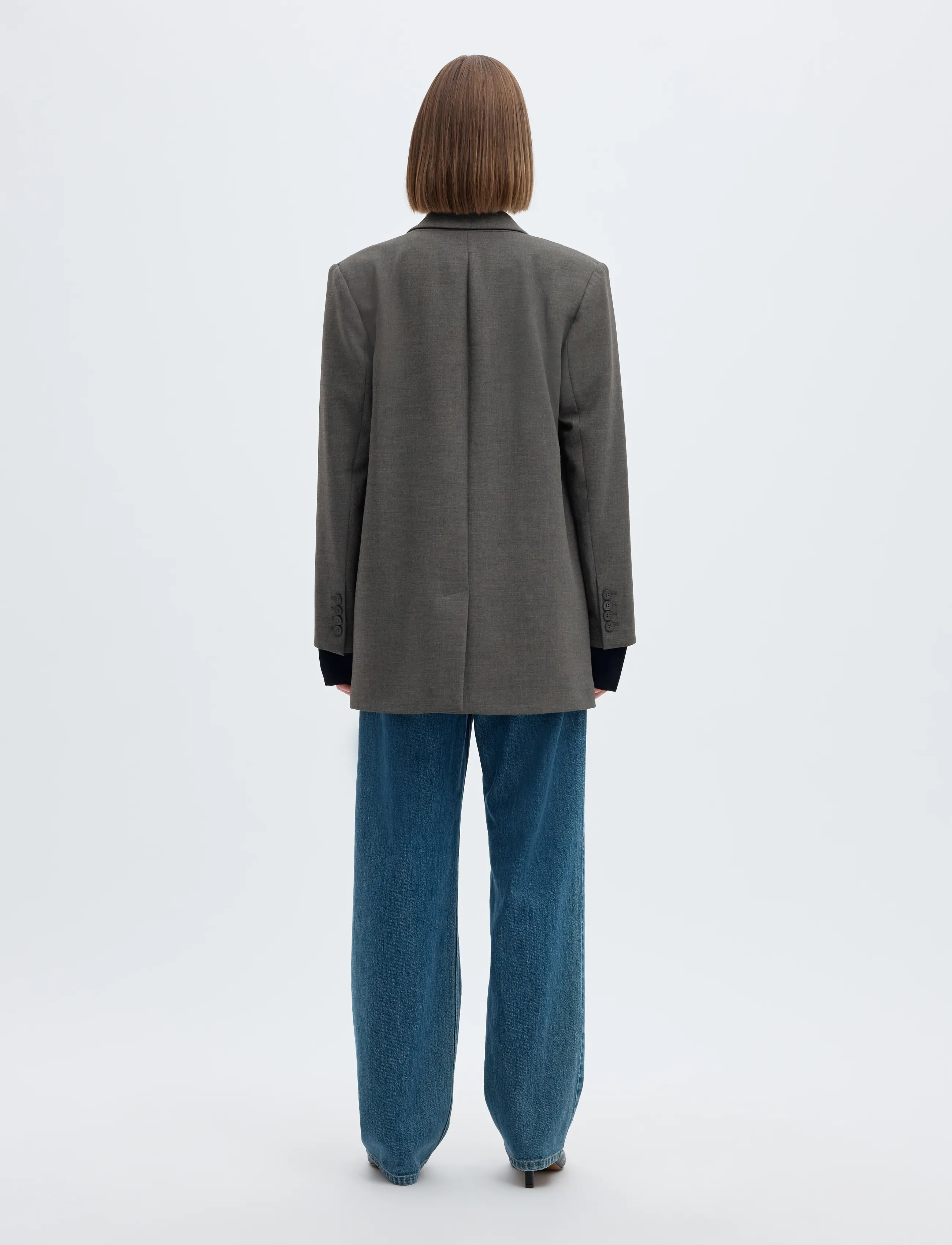 Selected - SLWRITA LS RELAXED BLAZER DGM NOOS - Üherealised pintsakud - dark grey melange - 2