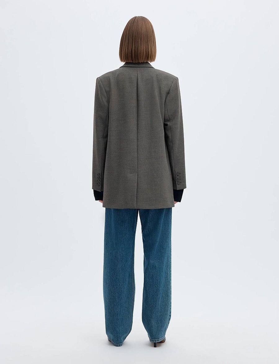 Selected - SLWRITA LS RELAXED BLAZER DGM NOOS - Üherealised pintsakud - dark grey melange - 2