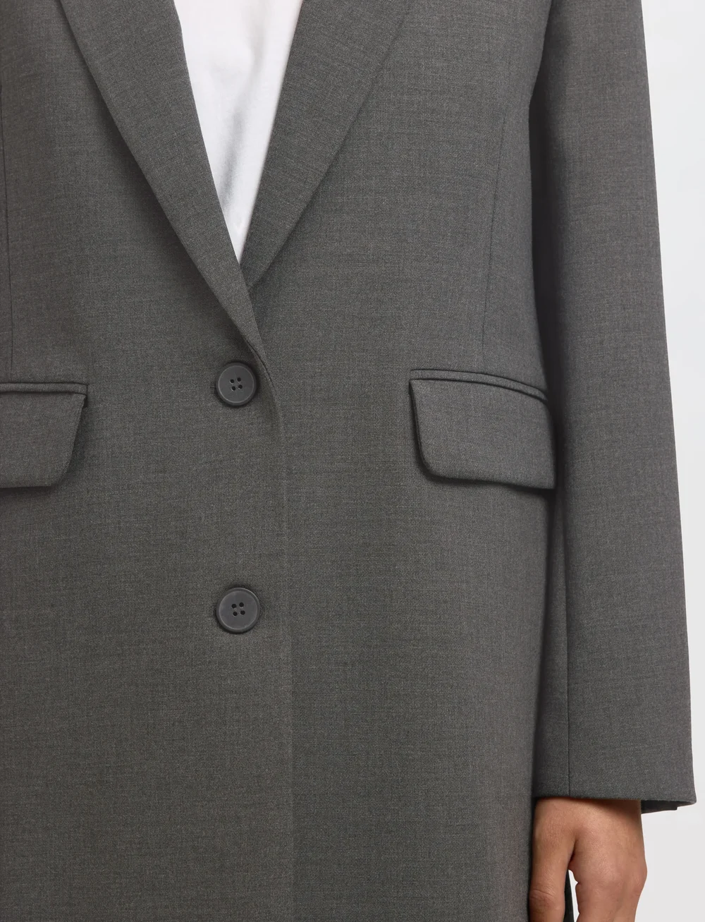 Selected - SLFRITA LS RELAXED BLAZER DGM NOOS - enkeltradede blazere - dark grey melange - 4