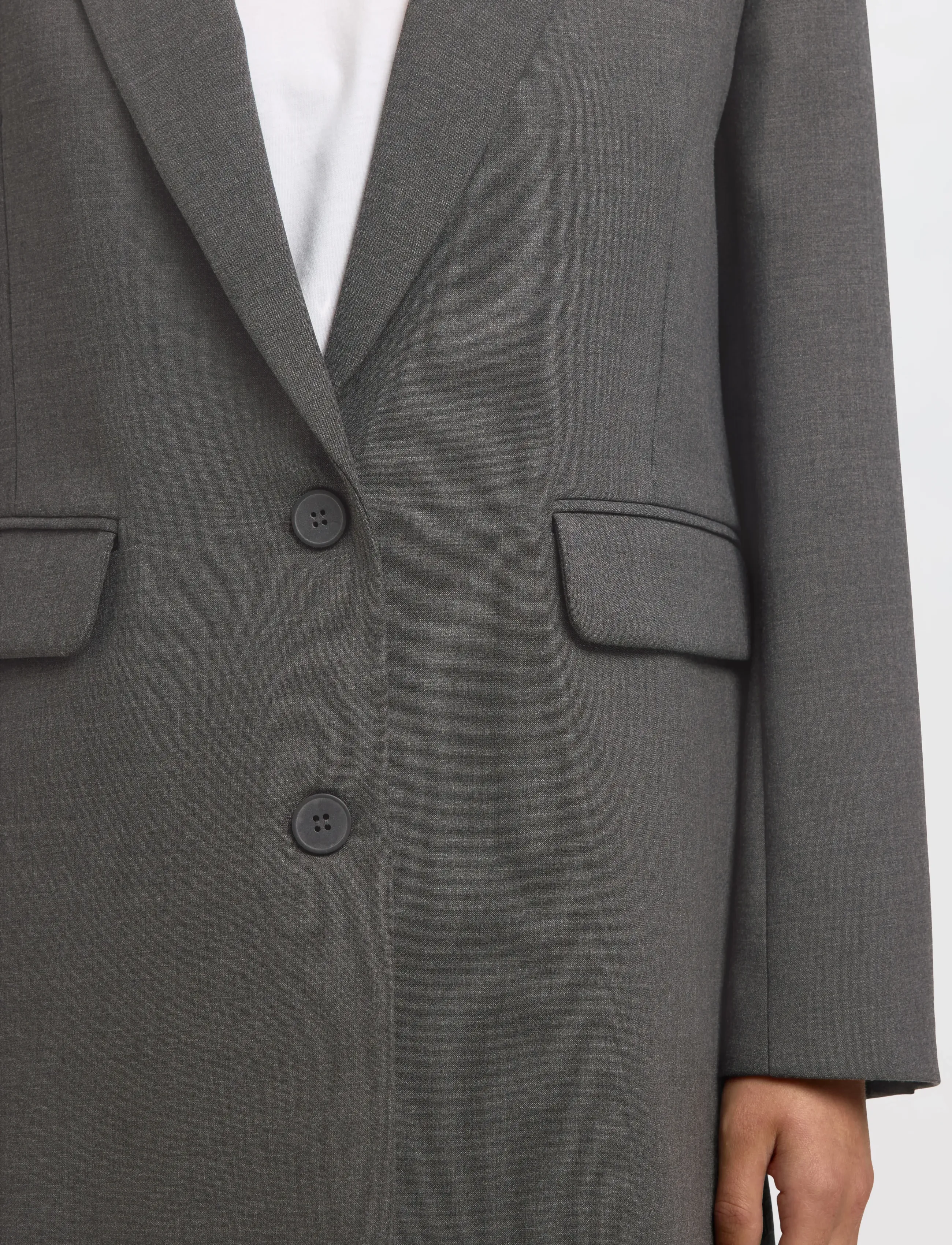 Selected - SLWRITA LS RELAXED BLAZER DGM NOOS - blazers met één knopenrij - dark grey melange - 4