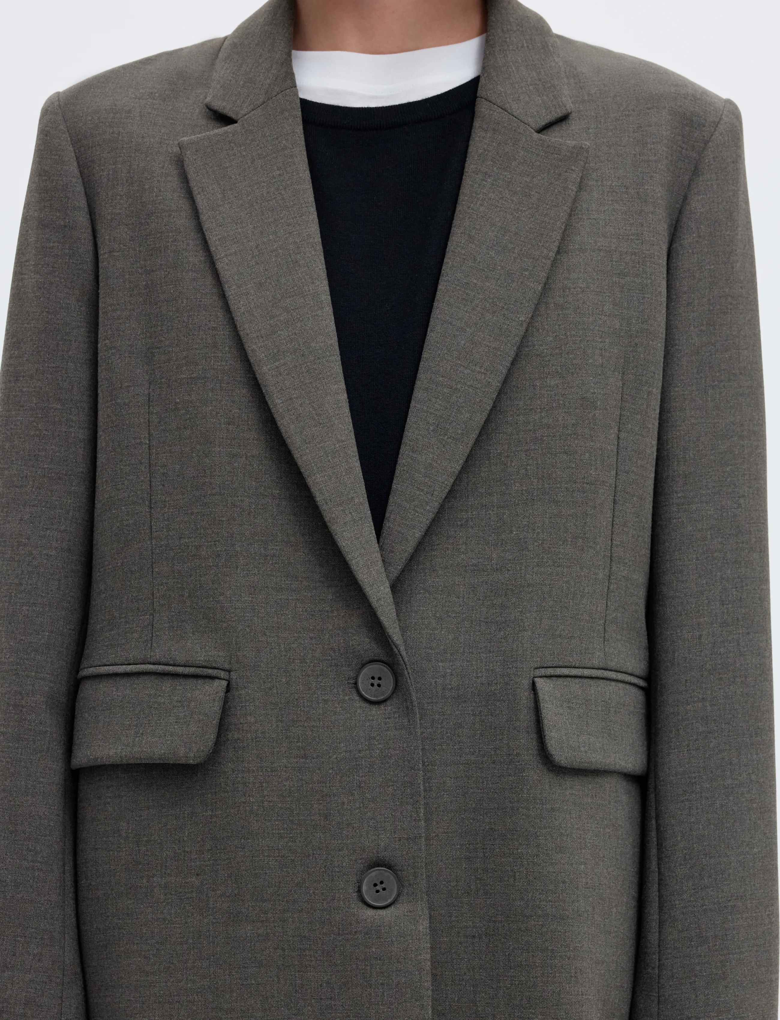 Selected - SLWRITA LS RELAXED BLAZER DGM NOOS - Üherealised pintsakud - dark grey melange - 4