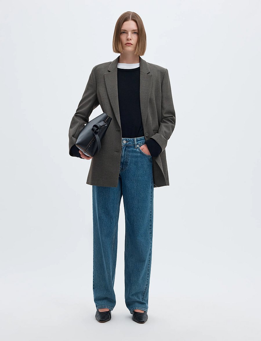 Selected - SLWRITA LS RELAXED BLAZER DGM NOOS - Üherealised pintsakud - dark grey melange - 5