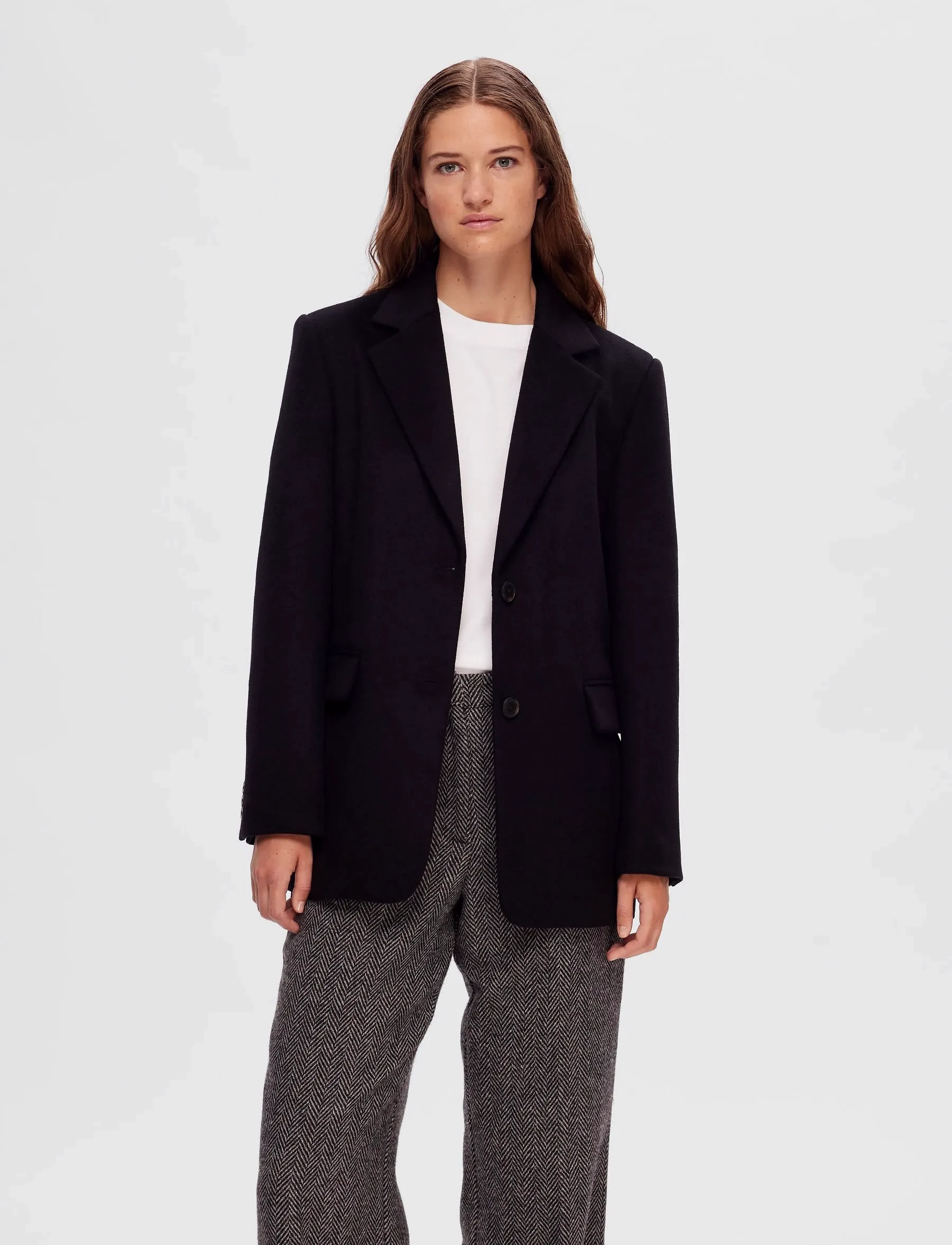 Selected - SLFSASJA WOOL BLAZER B - festtøj til outletpriser - black - 3