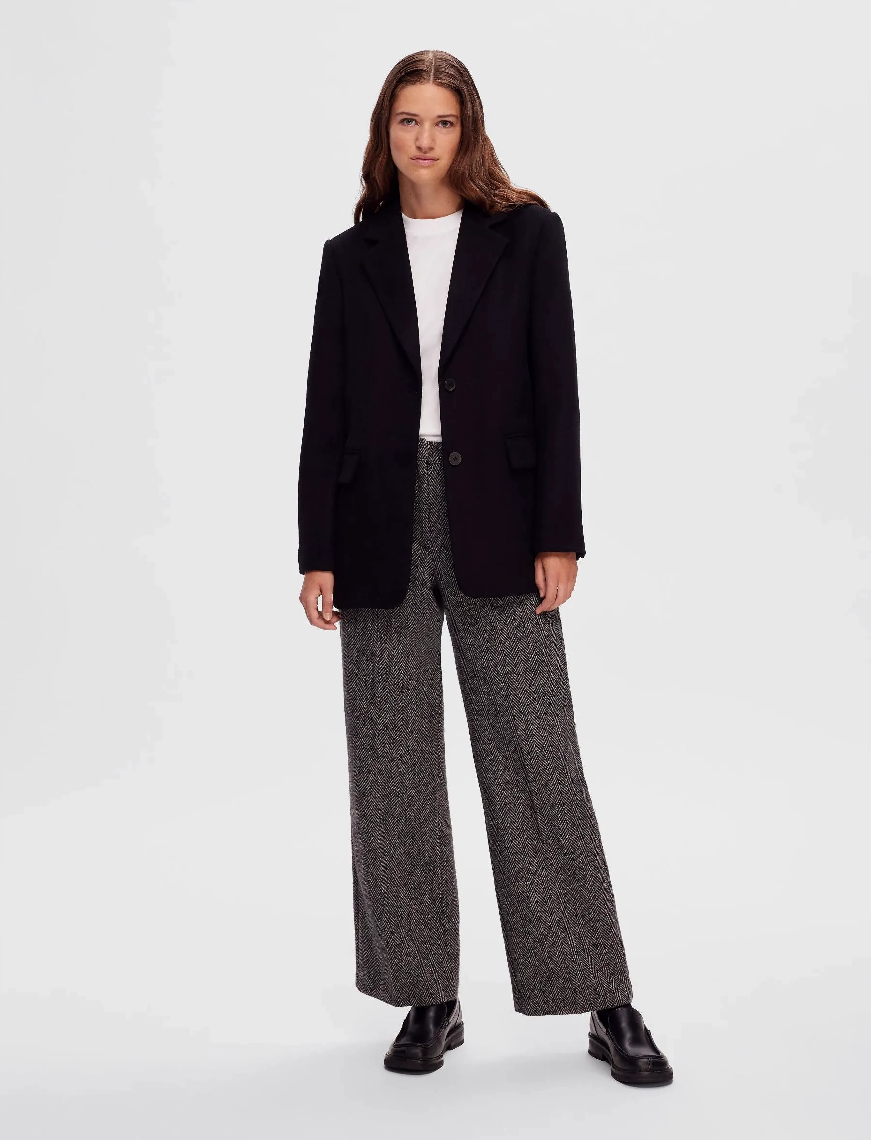 Selected - SLFSASJA WOOL BLAZER B - festtøj til outletpriser - black - 5