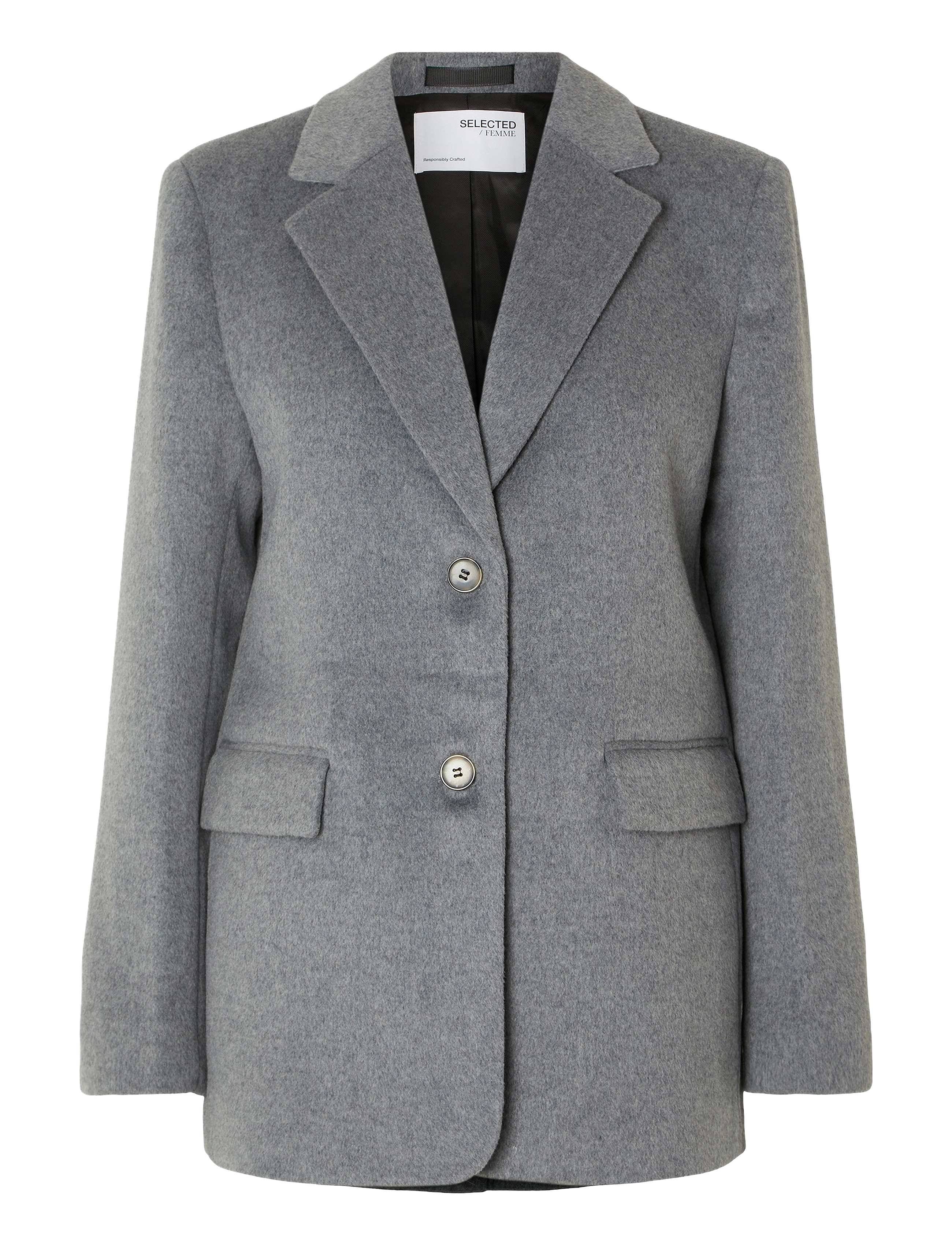 SELECTED Slfsasja Wolle Blazer B Grau - 40 - Damen