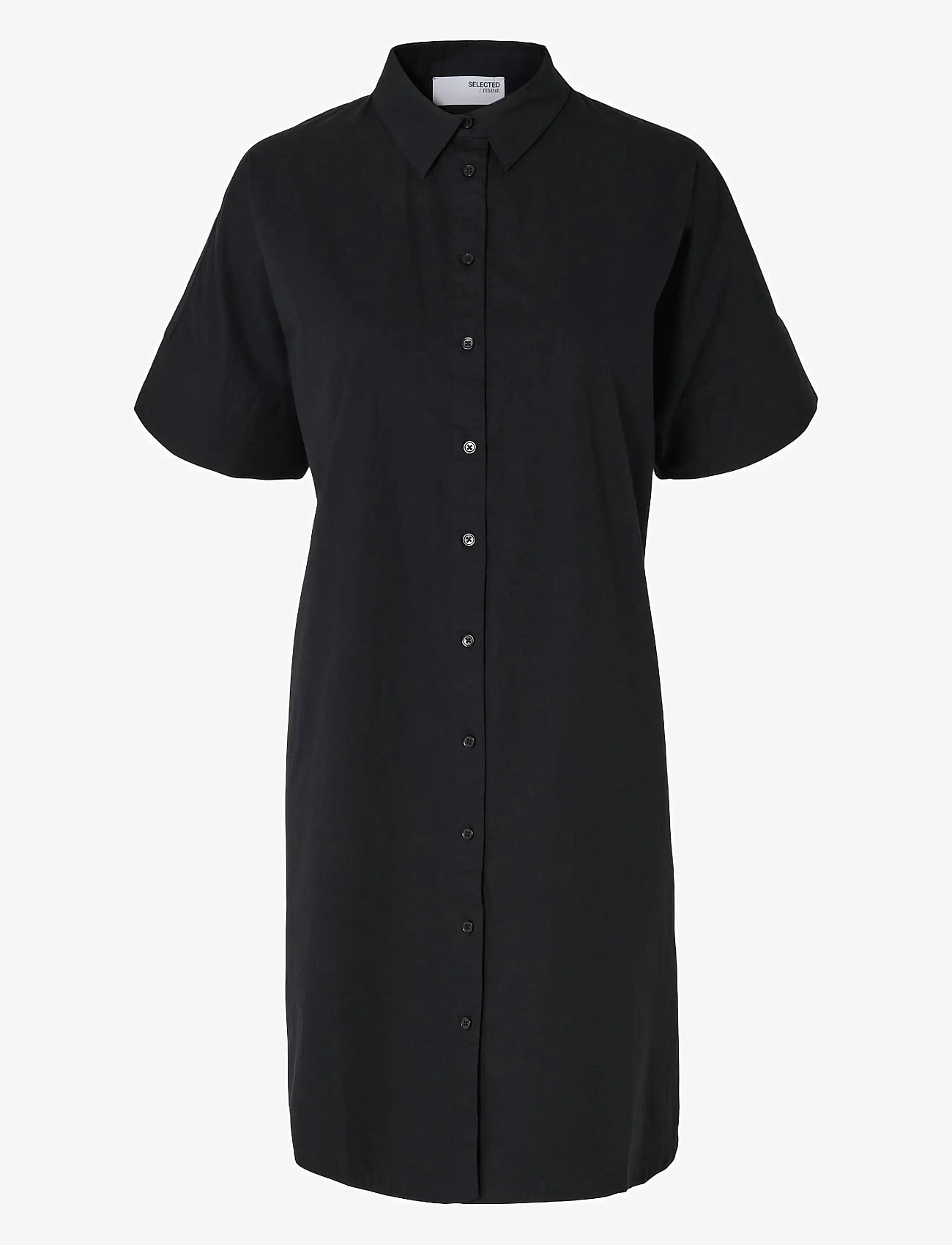 Selected - SLFBLAIR 2/4 SHORT SHIRT DRESS NOOS - skjortekjoler - black - 1