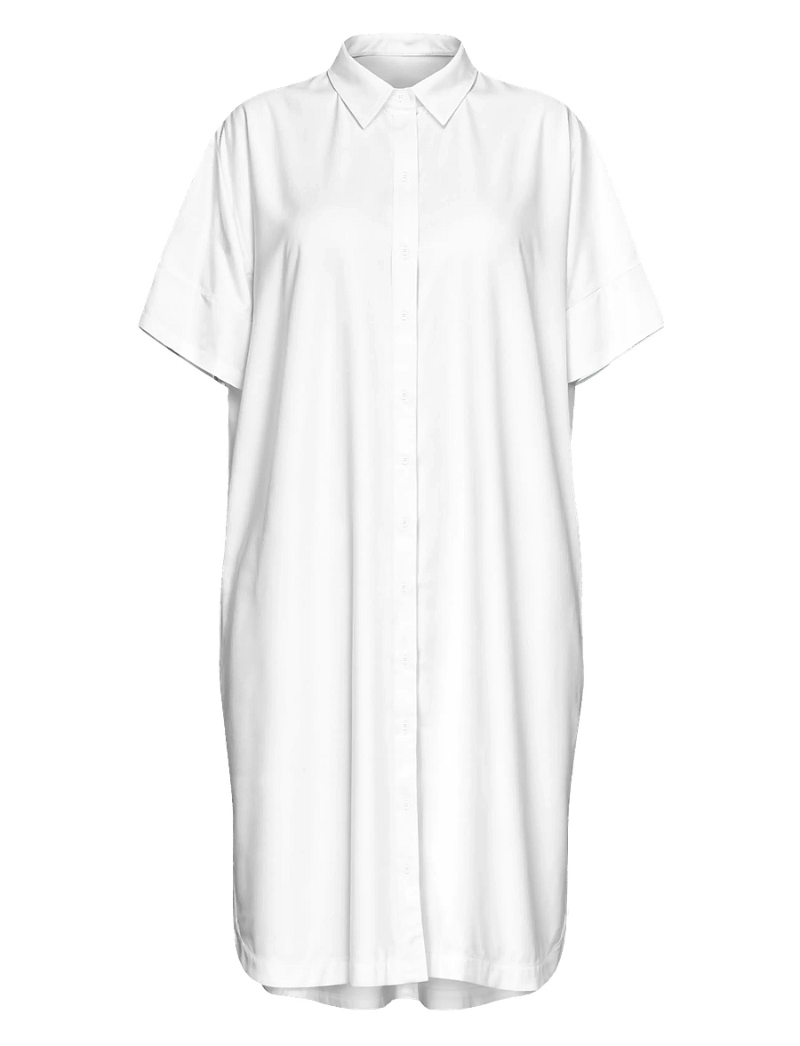 Selected - SLFBLAIR 2/4 SHORT SHIRT DRESS NOOS - bright white - 0