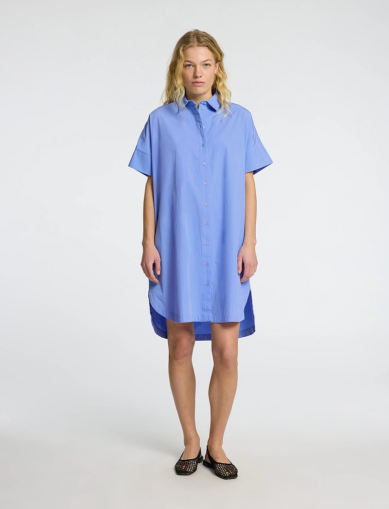 Selected - SLFBLAIR 2/4 SHORT SHIRT DRESS NOOS - skjortklänningar - cornflower blue - 3