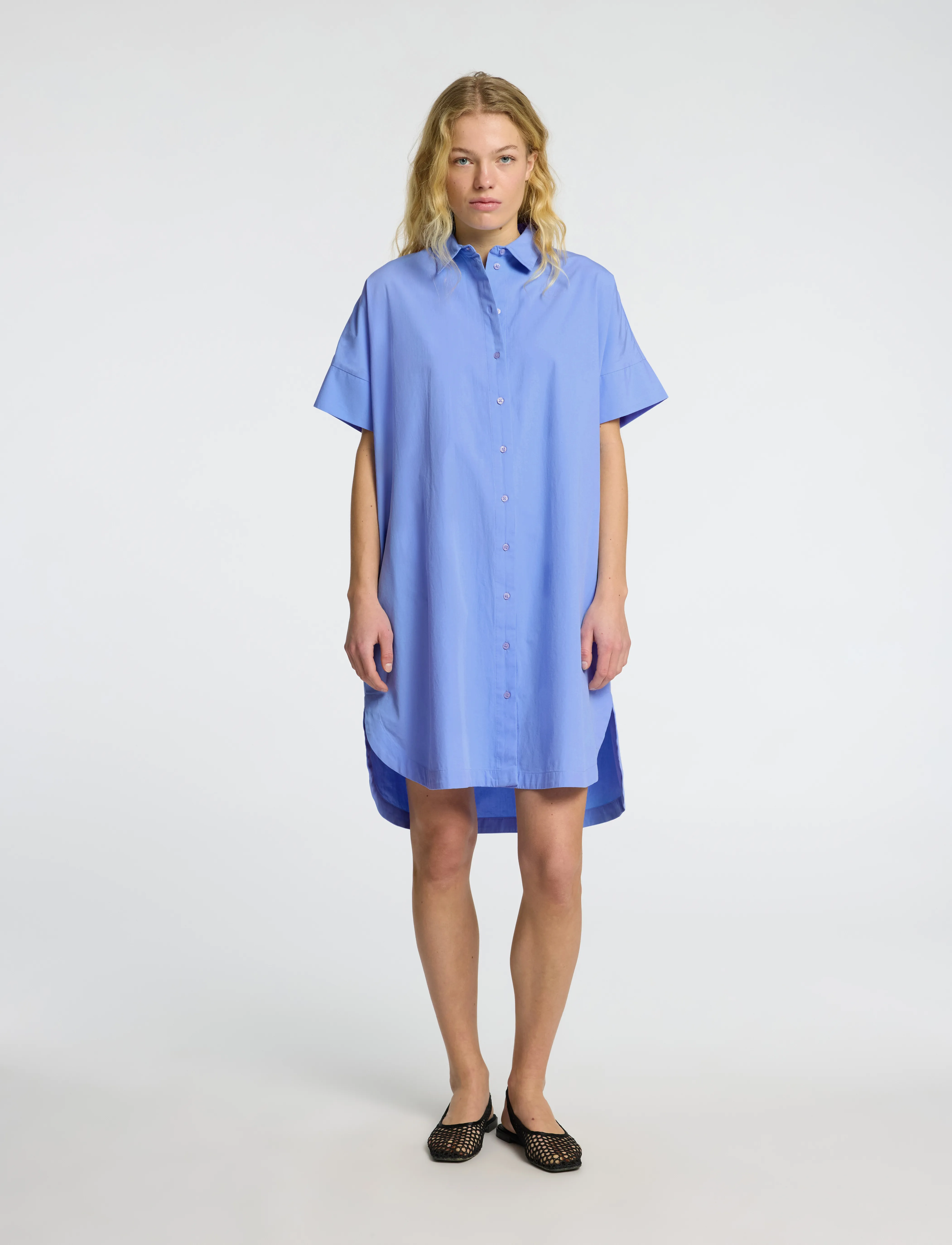 Selected - SLFBLAIR 2/4 SHORT SHIRT DRESS NOOS - cornflower blue - 3