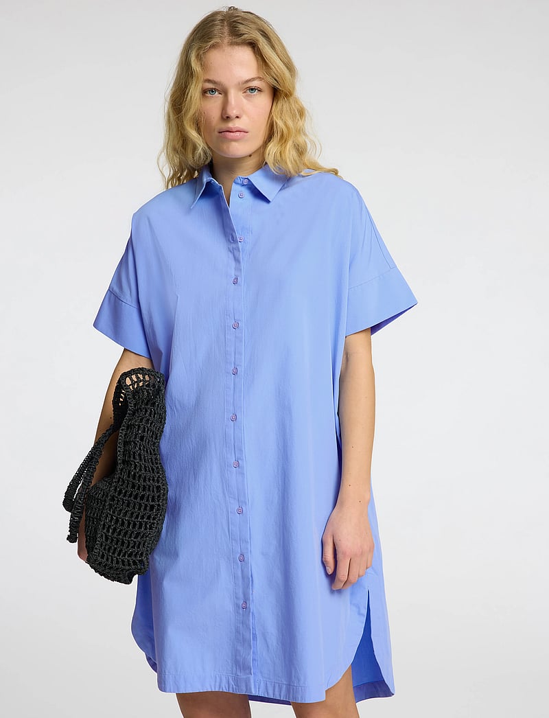 Selected - SLFBLAIR 2/4 SHORT SHIRT DRESS NOOS - skjortklänningar - cornflower blue - 5