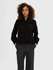 Selected Femme - SLFTATIANA L/S EMBR SHIRT NOOS - pikkade varrukatega särgid - black - 1