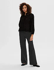 Selected Femme - SLFTATIANA L/S EMBR SHIRT NOOS - long-sleeved shirts - black - 3