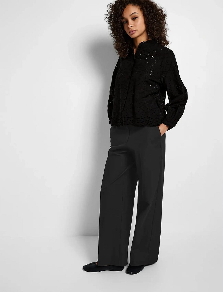 Selected - SLFTATIANA L/S EMBR SHIRT NOOS - langärmlige hemden - black - 5