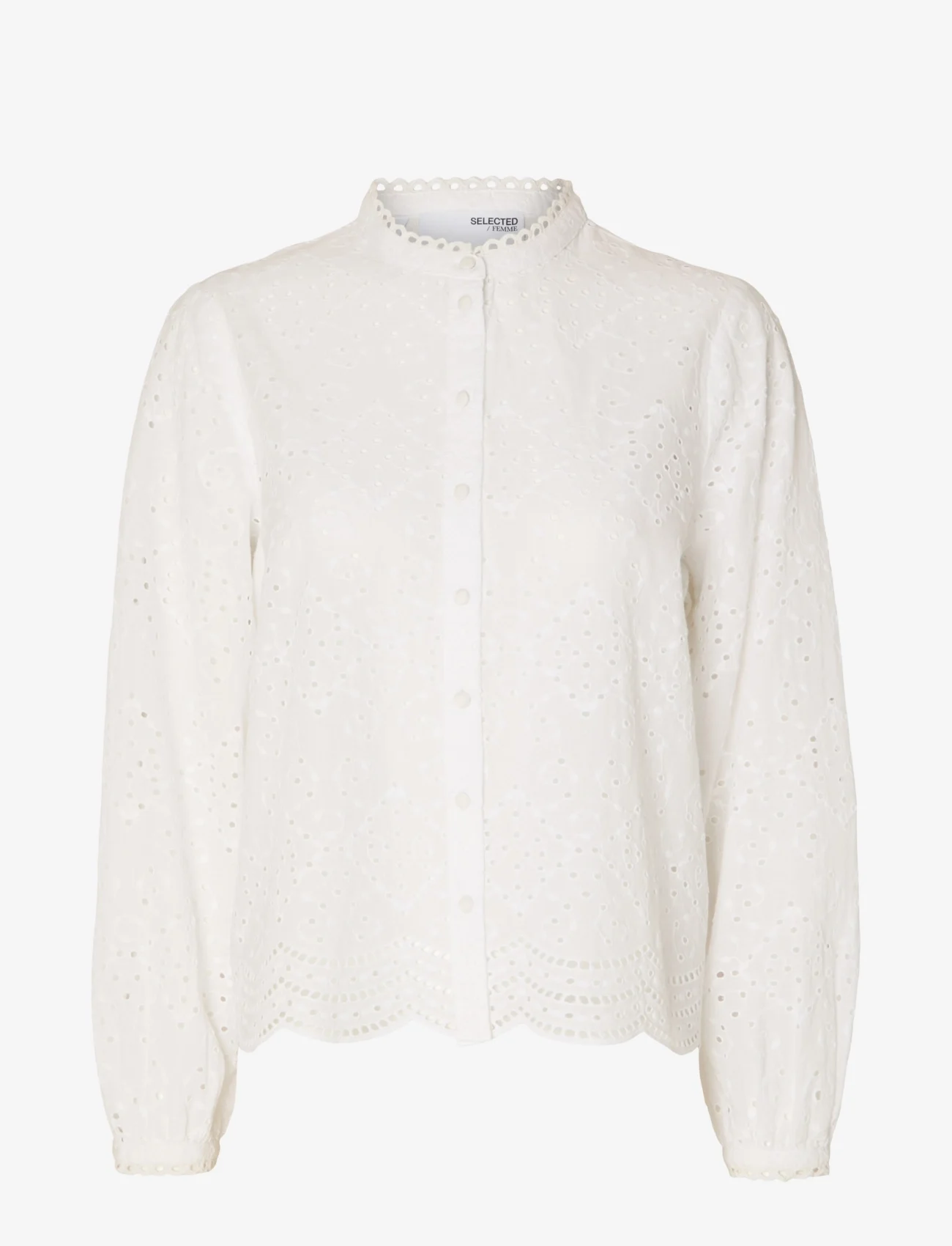 Selected Femme - SLFTATIANA L/S EMBR SHIRT NOOS - overhemden met lange mouwen - bright white - 0