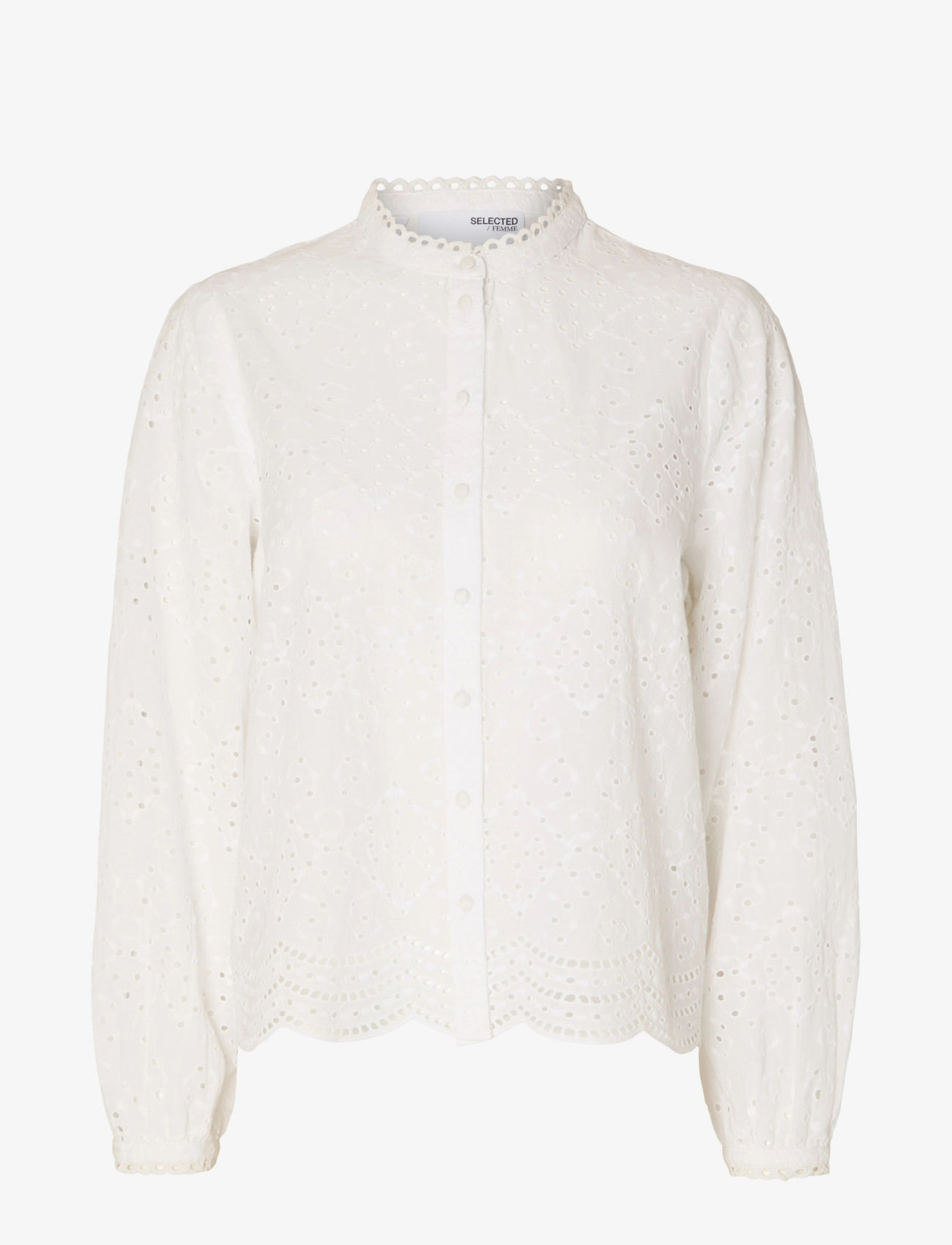 Selected SLFTATIANA L/S EMBR SHIRT NOOS - Selected - BRIGHT WHITE / white
