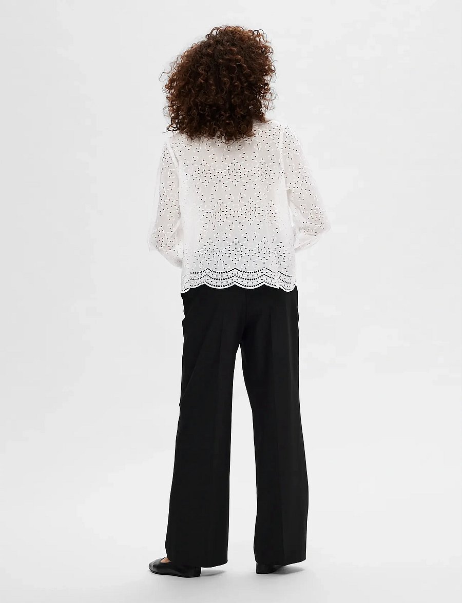 Selected - SLFTATIANA L/S EMBR SHIRT NOOS - langärmlige hemden - bright white - 2