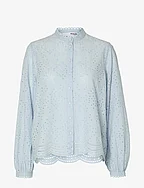 SLFTATIANA L/S EMBR SHIRT NOOS - CASHMERE BLUE